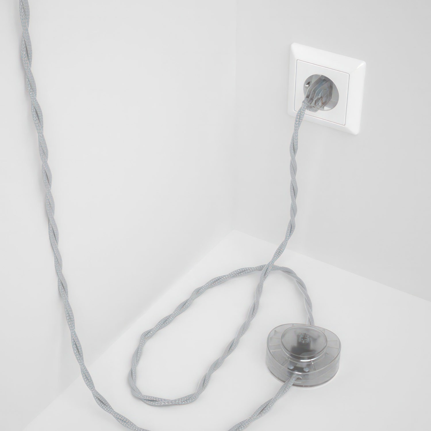 Wiring Pedestal, TM02 Silver Rayon 3 m. Choose the colour of the switch and plug.