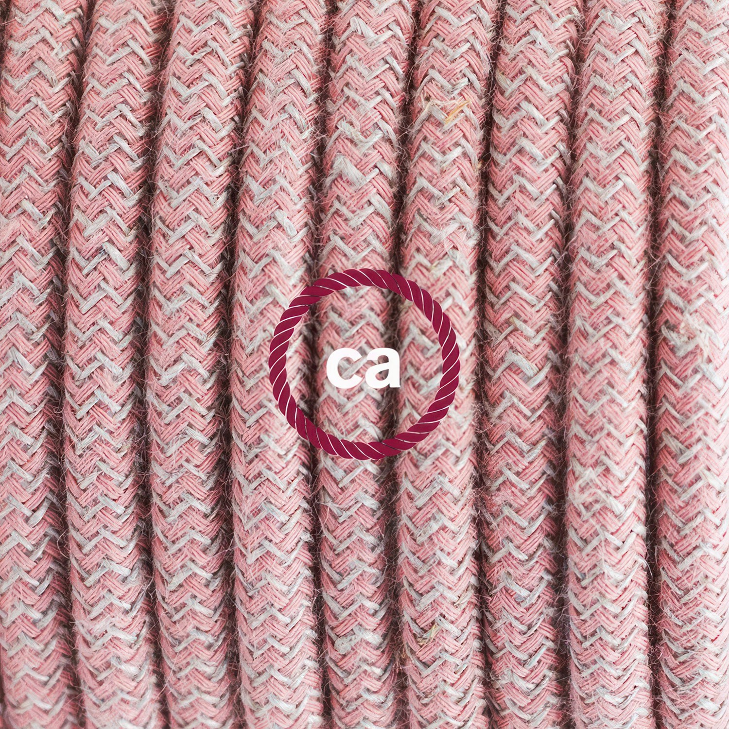Lamp wiring, RD71 Ancient Pink ZigZag Cotton and Natural Linen 1,80 m.