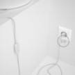 Lamp wiring, RC01 White Cotton 1,80 m. Choose the colour of the switch and plug.