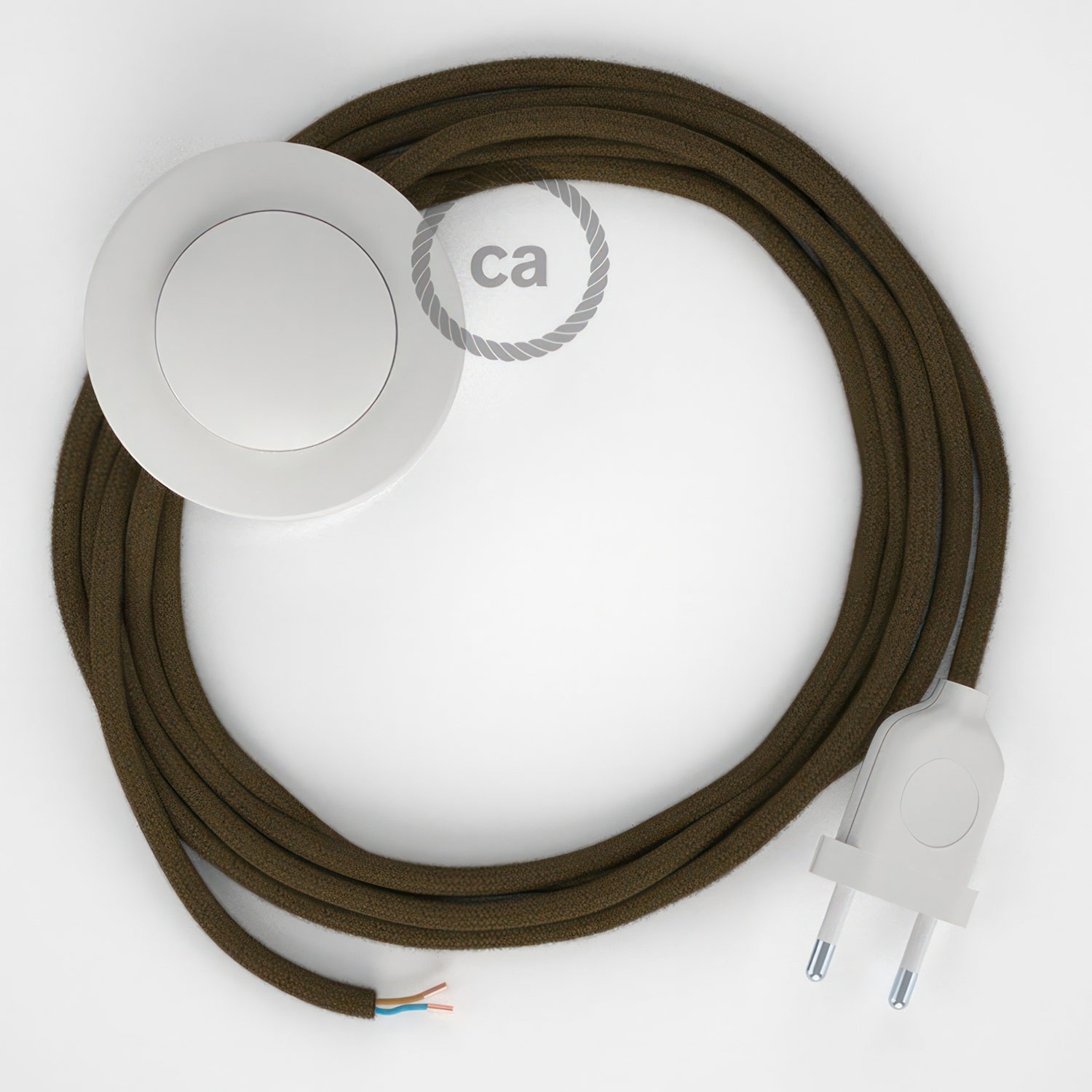 Wiring Pedestal, RC13 Brown Cotton 3 m. Choose the colour of the switch and plug.