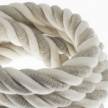 3XL electrical cord, electrical cable 3x0,75. Natural linen and raw cotton fabric covering. Diameter 30mm.