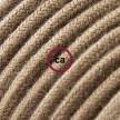 Brown Cotton fabric RC13 2P 10A Extension cable Made in Italy