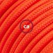 Neon Orange Rayon fabric RF15 2P 10A Extension cable Made in Italy