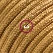 Gold Rayon fabric RM05 2P 10A Extension cable Made in Italy