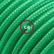 Green Rayon fabric RM06 2P 10A Extension cable Made in Italy