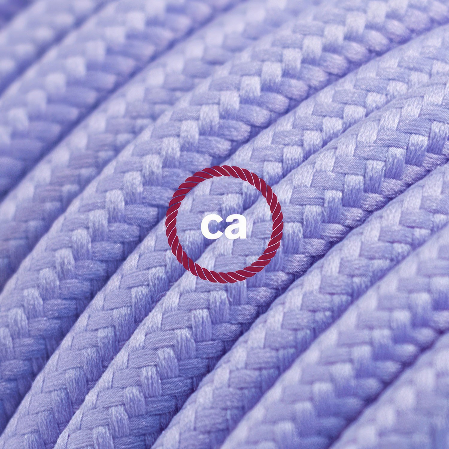 Lilac Rayon fabric RM07 2P 10A Extension cable Made in Italy