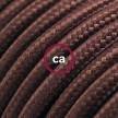 Brown Rayon fabric RM13 2P 10A Extension cable Made in Italy
