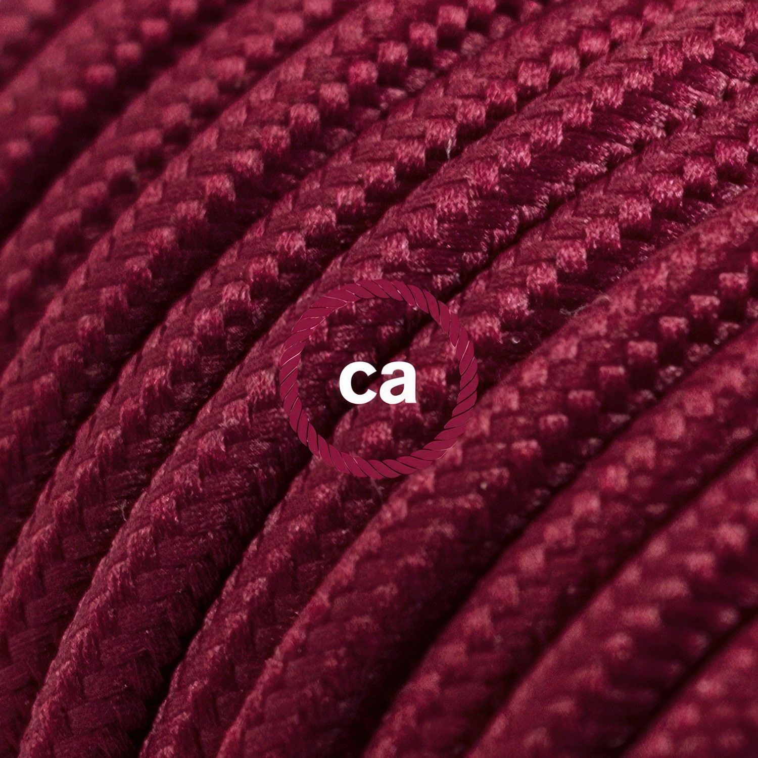 Burgundy Rayon fabric RM19 2P 10A Extension cable Made in Italy