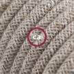 Neutral Natural Linen fabric RN01 2P 10A Extension cable Made in Italy