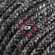 Anthracite Natural Linen fabric RN03 2P 10A Extension cable Made in Italy