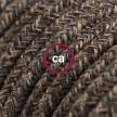 Brown Natural Linen fabric RN04 2P 10A Extension cable Made in Italy