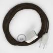 Brown Natural Linen fabric RN04 2P 10A Extension cable Made in Italy