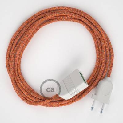 Indian Summer Cotton fabric RX07 2P 10A Extension cable Made in Italy