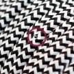 Black ZigZag Rayon fabric RZ04 2P 10A Extension cable Made in Italy