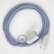 Lilac ZigZag Rayon fabric RZ07 2P 10A Extension cable Made in Italy