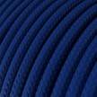 Round Electric Cable covered by Rayon solid color fabric RM12 Blue