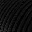 Round Electric Cable covered by Rayon solid color fabric RM04 Black
