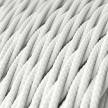 Twisted Electric Cable covered by Rayon solid color fabric TM01 White