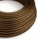 Round Glittering Electric Cable covered by Rayon solid color fabric RL13 Brown