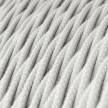 Twisted Electric Cable covered by Cotton solid color fabric TC01 White