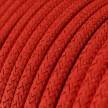 Round Glittering Electric Cable covered by Rayon solid color fabric RL09 Red