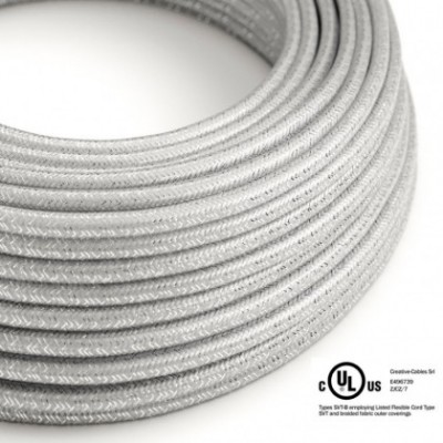 Round Electric Cable 150 ft (45,72 m) coil RL02 Glittering Silver Rayon - UL listed