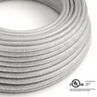 Round Electric Cable 150 ft (45,72 m) coil RL02 Glittering Silver Rayon - UL listed