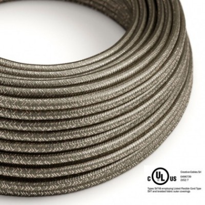 Round Electric Cable 150 ft (45,72 m) coil RL03 Glittering Grey Rayon - UL listed
