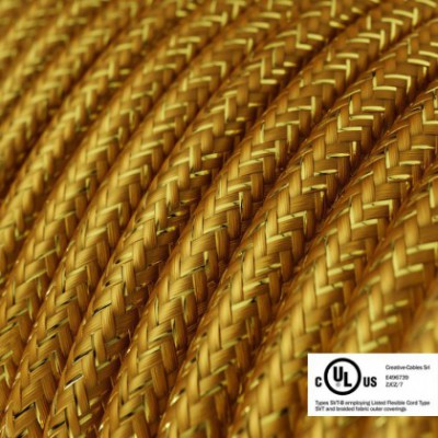 Round Electric Cable 150 ft (45,72 m) coil RL05 Glittering Gold Rayon - UL listed