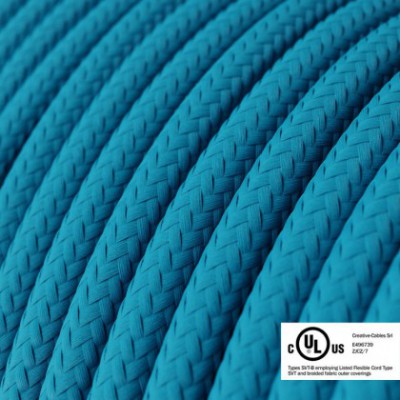 Round Electric Cable 150 ft (45,72 m) coil RM11 Cyan Rayon - UL listed