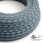 Round Electric Cable 150 ft (45,72 m) coil RP25 Bicoloured Stone Grey and Ocean Cotton - UL listed