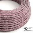 Round Electric Cable 150 ft (45,72 m) coil RS83 Glittering Burgundy Cotton and Natural Linen - UL listed