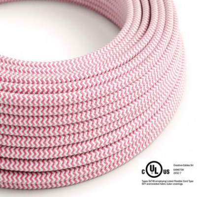 Round Electric Cable 150 ft (45,72 m) coil RZ08 ZigZag Fuchsia Rayon - UL listed