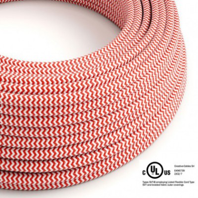 Round Electric Cable 150 ft (45,72 m) coil RZ09 ZigZag Red Rayon - UL listed