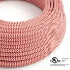 Round Electric Cable 150 ft (45,72 m) coil RZ09 ZigZag Red Rayon - UL listed