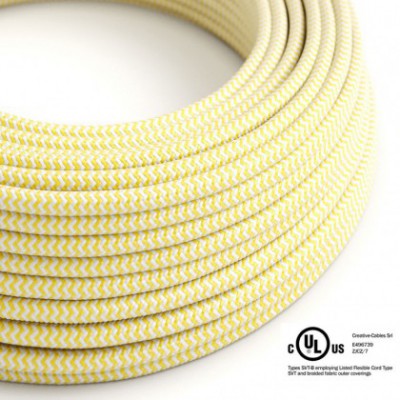 Round Electric Cable 150 ft (45,72 m) coil RZ10 ZigZag Yellow Rayon - UL listed