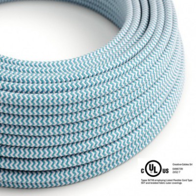 Round Electric Cable 150 ft (45,72 m) coil RZ11 ZigZag Cyan Rayon - UL listed