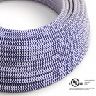 Round Electric Cable 150 ft (45,72 m) coil RZ12 ZigZag Blue Rayon - UL listed