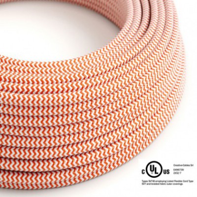 Round Electric Cable 150 ft (45,72 m) coil RZ15 ZigZag Orange Rayon - UL listed