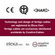 Round Electric Vertigo HD Cable covered by White and Slate fabric ERM37