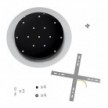 Round XXL Rose-One 3 in-line holes and 4 side holes ceiling rose Kit, 400 mm