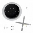 Round XXL Rose-One 9 X-shaped holes and 4 side holes ceiling rose Kit, 400 mm