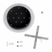 Round XXL Rose-One 15-hole and 4 side holes ceiling rose Kit, 400 mm