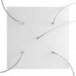 Square XXL Rose-One 5-hole and 4 side holes ceiling rose Kit, 400 mm