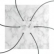 Square XXL Rose-One 6-hole and 4 side holes ceiling rose Kit, 400 mm
