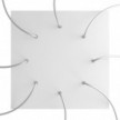 Square XXL Rose-One 8-hole and 4 side holes ceiling rose Kit, 400 mm