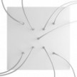 Square XXL Rose-One 9 X-shaped holes and 4 side holes ceiling rose Kit, 400 mm