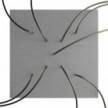 Square XXL Rose-One 9 X-shaped holes and 4 side holes ceiling rose Kit, 400 mm