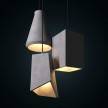Prisma cement lampshade for suspension, with cable clamp and E27 lamp holder