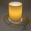Posaluce in metal with Bright Yellow Cilindro lampshade, complete with fabric cable, switch and UK plug